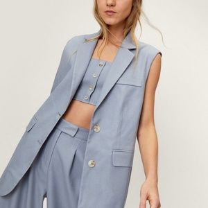 Oversized Tailored Longline Single Breasted Vest